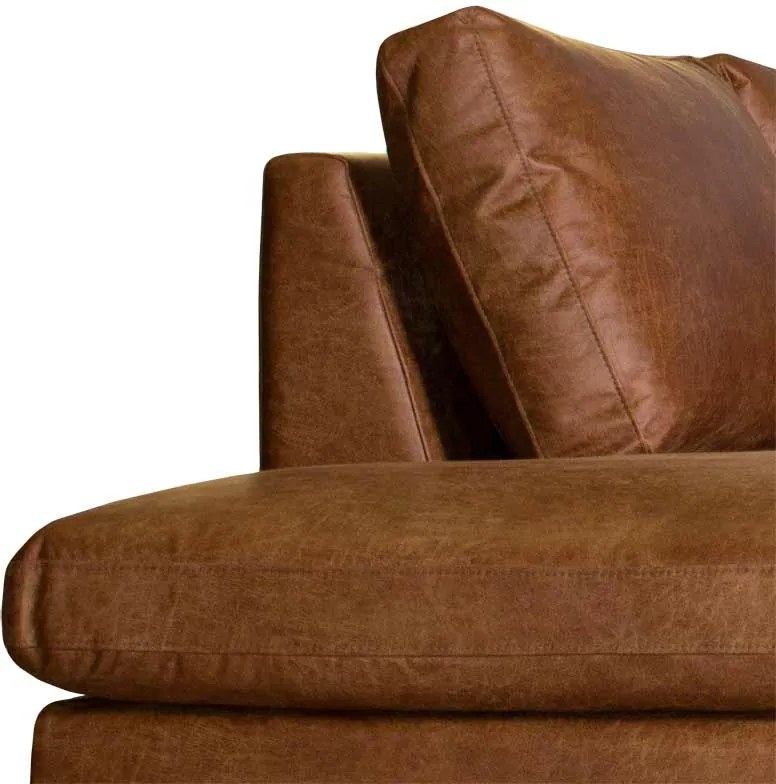 Loungebank Violet chaise longue links | leer Colorado cognac 03 | 2,26 x 2,62 mtr breed