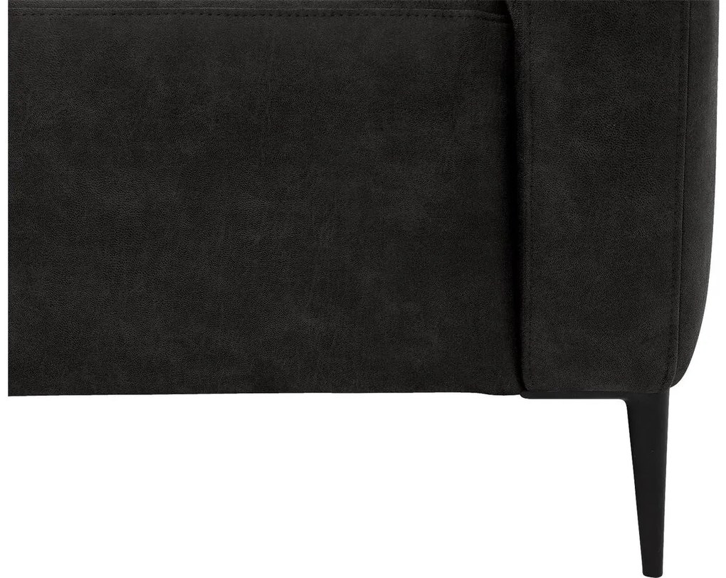 Goossens  Key West antraciet, micro leer, 2-zits, modern design met ligelement links