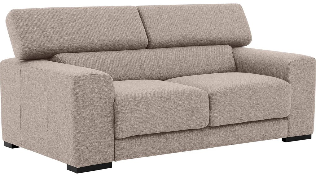 Goossens Bank Nora beige, stof, 2-zits, stijlvol landelijk