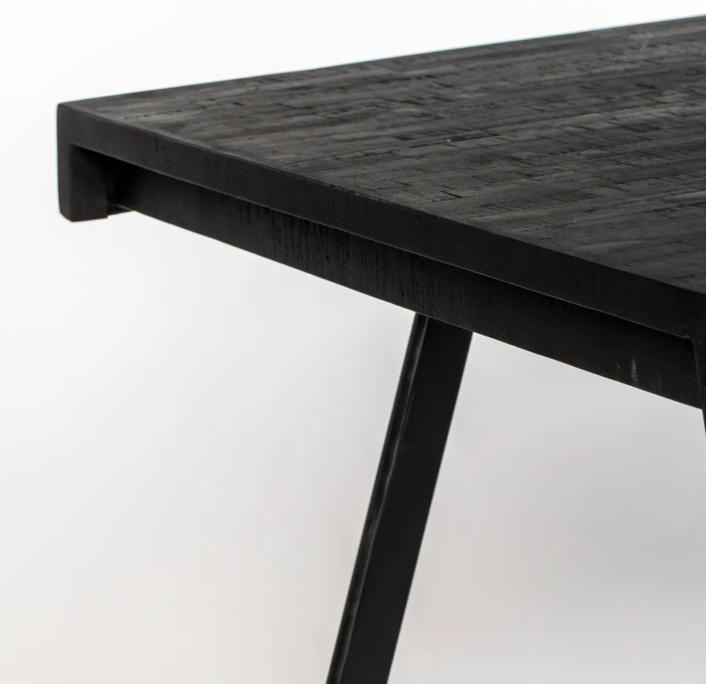 Lavis Suri Black Eettafel Van Gerecycled Teak Zwart 160 X 78 Cm - 160 X 78cm.