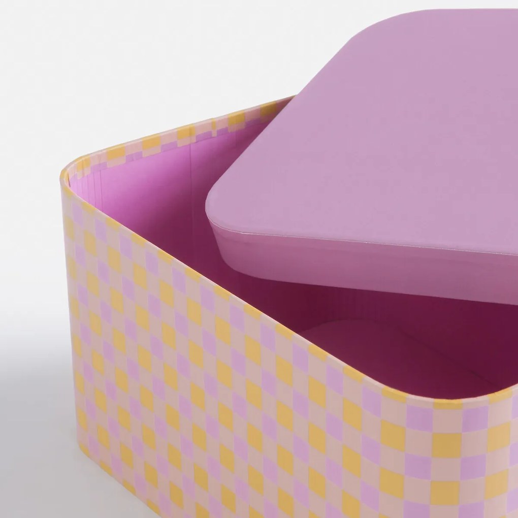 Set van 2 opbergboxen met deksels, Lena