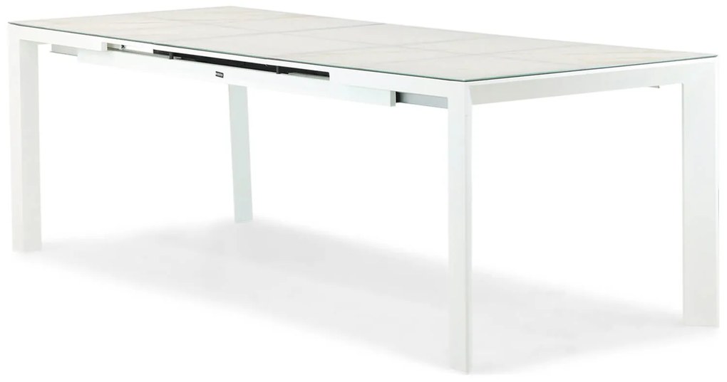 Dining Tuintafel rechthoekig uitschuifbaar 180/240 x 90 cm Aluminium Wit Alicante