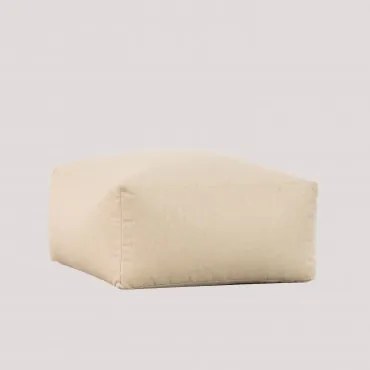 Stoffen Tuinbank Modules Attus Style Crème Beige & Vierkante Poef - Sklum
