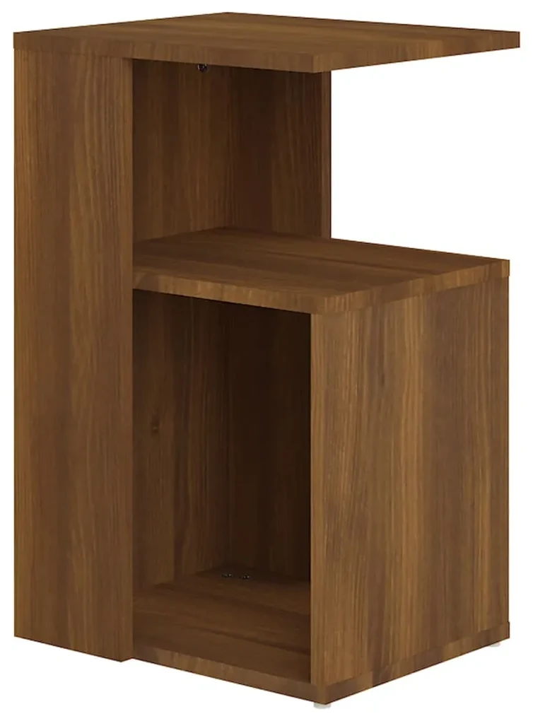 vidaXL Bijzettafel 36x30x56 cm bewerkt hout bruineikenkleurig