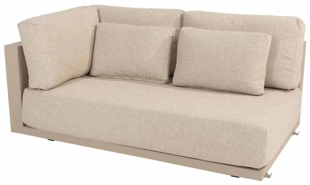 4 Seasons Outdoor Metropolitan hoekbank latte met Volta tafels Ø 45 en 80 cm LoungebankLoungeset   beige weerbestendig