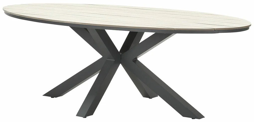 Garden Impressions Tarera tuinset 7-delig taupe - Tulli tuintafel 220x115xH75 cm - light teak vironwood
