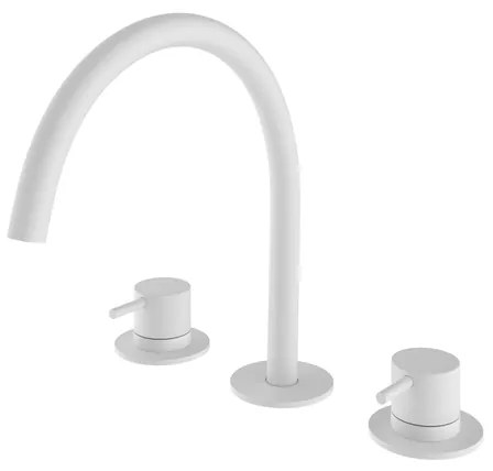 Hotbath Cobber inbouw wastafelmengkraan - 1 functie - 2 knoppen - mat wit CB033WH