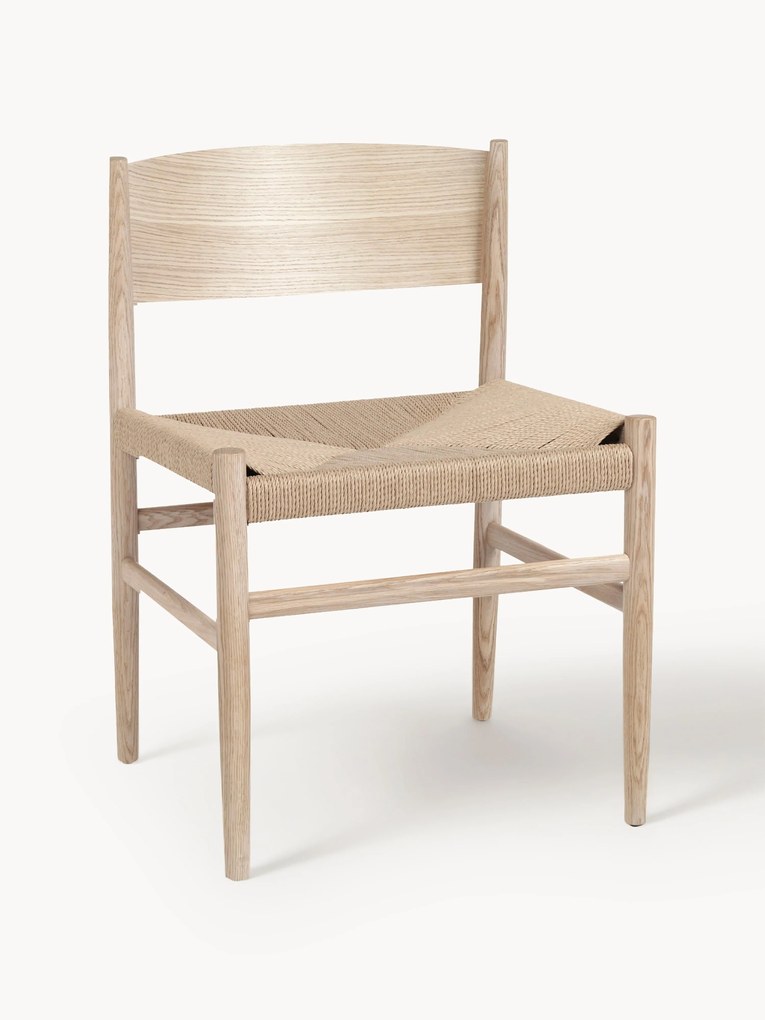 Houten stoel Nestor met handgevlochten zitvlak