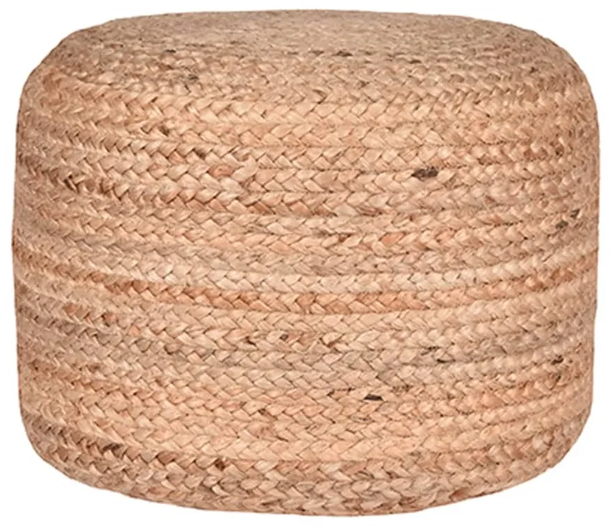LABEL51 Poef gevlochten jute naturel