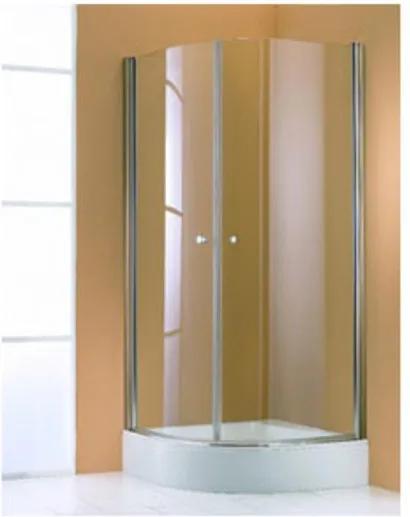 Huppe 501 Design douchecabine kwartrond met zwaaideuren 100x190cm zilver profiel en helder glas 0360839