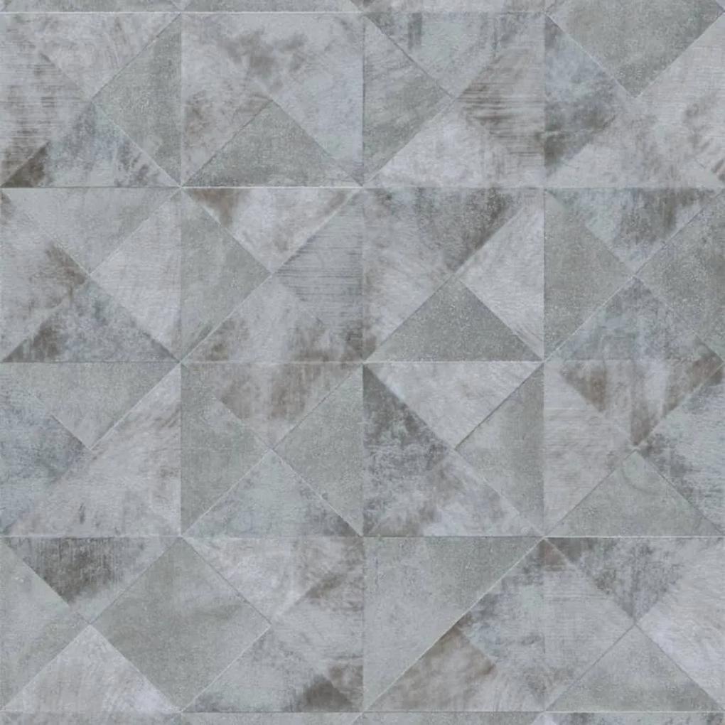 Noordwand Topchic Behang Graphic Shapes Facet metallic grijs