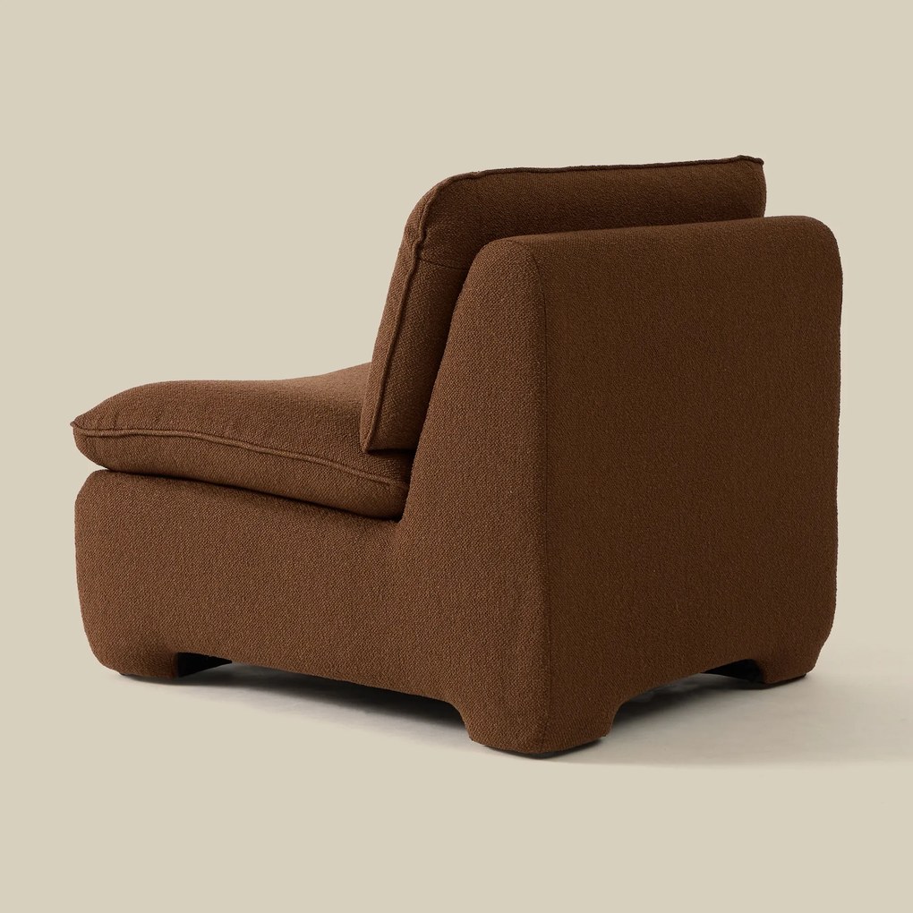 Retro Fauteuil Bruin Boucle Stof