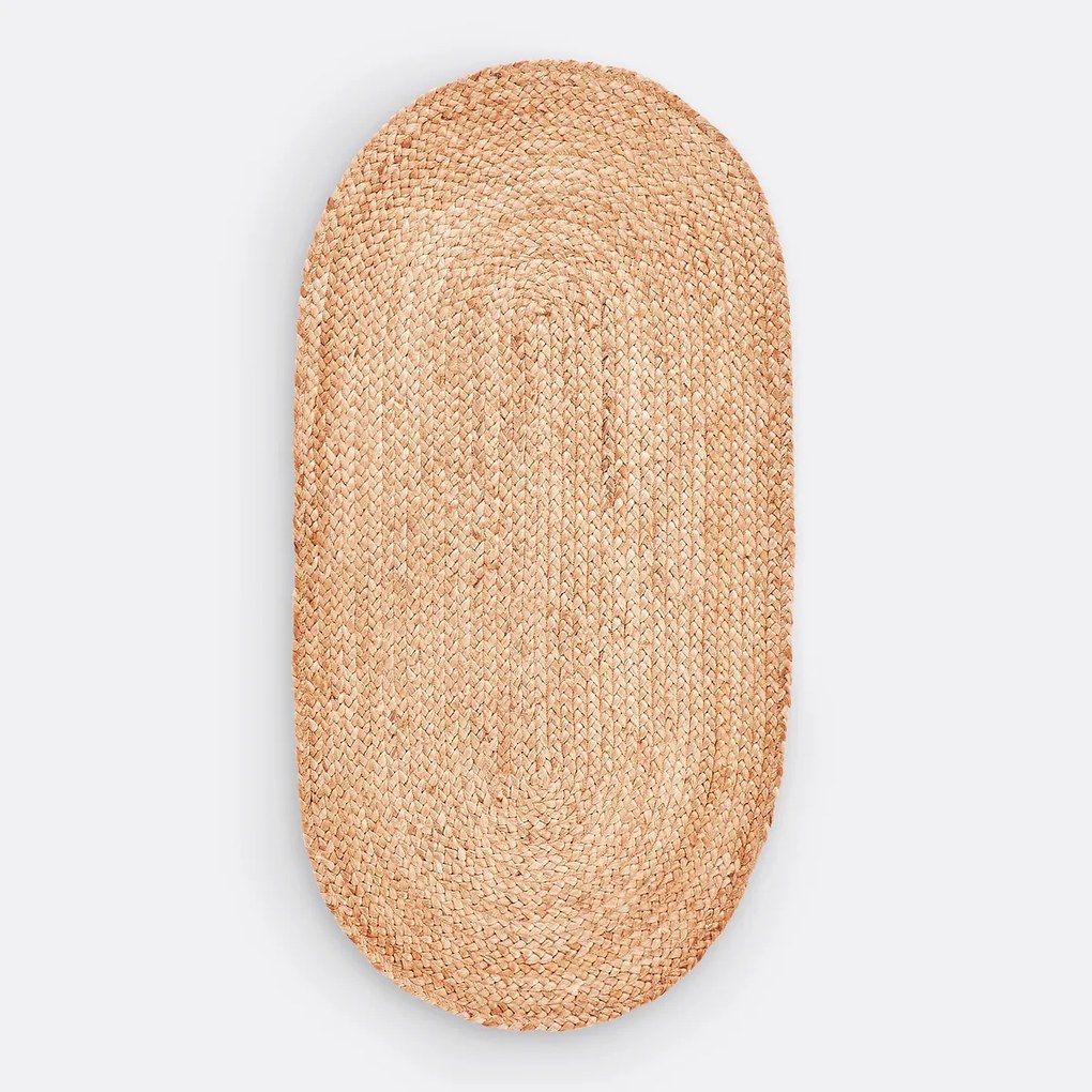 Ovale bedmatje in jute, Aftas