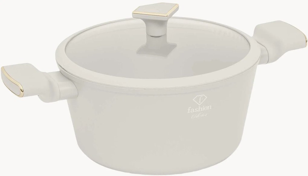 Braadpan Matte Cream-gold met deksel