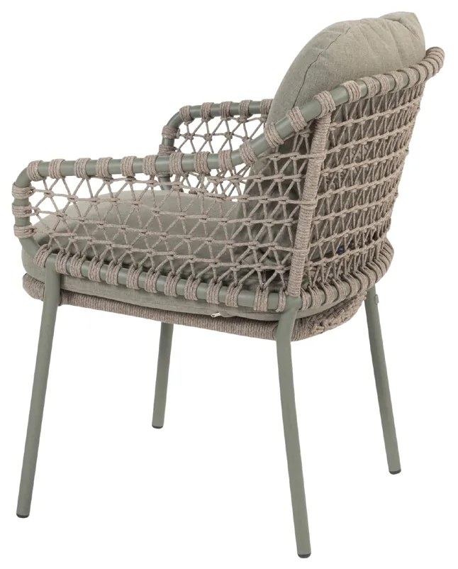 4 Seasons Outdoor Jura tuinset olijfgroen met Montana tafel met keramisch terrazzo blad 240 x 103 cm  Tuinset    taupe weerbestendig