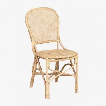 Pack Van 2 Eetkamerstoelen In Rotan Zariel Natuurlijk & Geen Kussen - Sklum