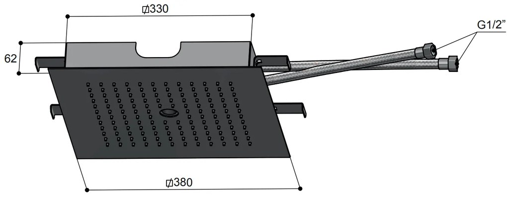 Hotbath Mate M148 inbouw hoofddouche vierkant 38cm chroom