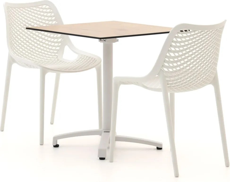 Diningset Forza  | 2 personen kunststof | Tuinset stapelbaar | 3-delig | Kees Smit Tuinmeubelen