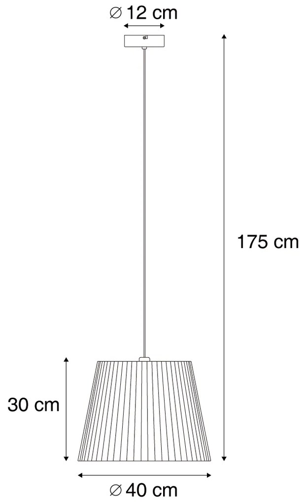 Buiten hanglamp zwart met beige kap van touw IP44 - CavaJapandi Minimalistisch E27 IP44 Buitenverlichting rond