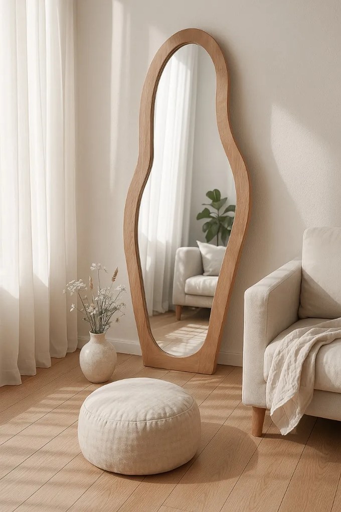 Livingfurn Olivia staande spiegel organisch 200cm naturel