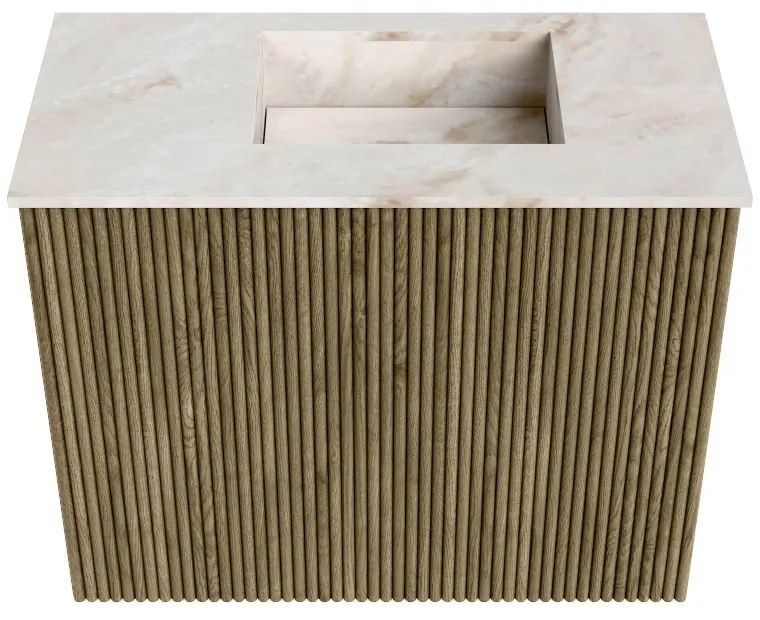 Mondiaz Joya DLux 50cm toiletmeubel dusk met wastafel faye rechts zonder kraangat frappe