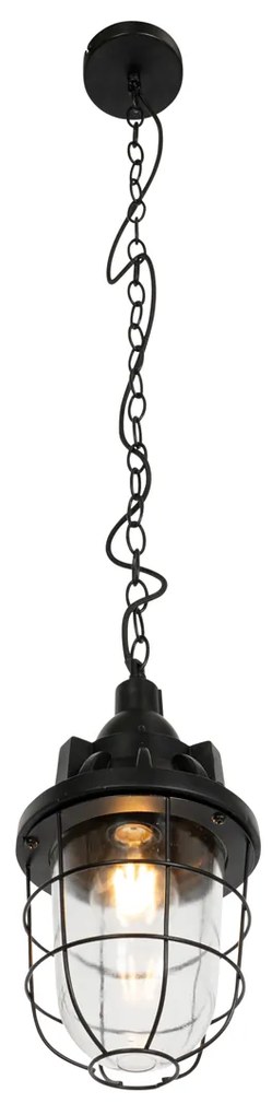 Set van 3 industriele hanglampen zwart - Cabin