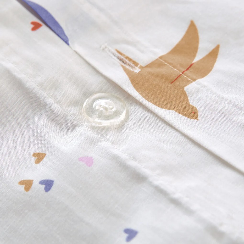 Kinderdekbedovertrek, biologisch katoen, wolkenprint, NOKI