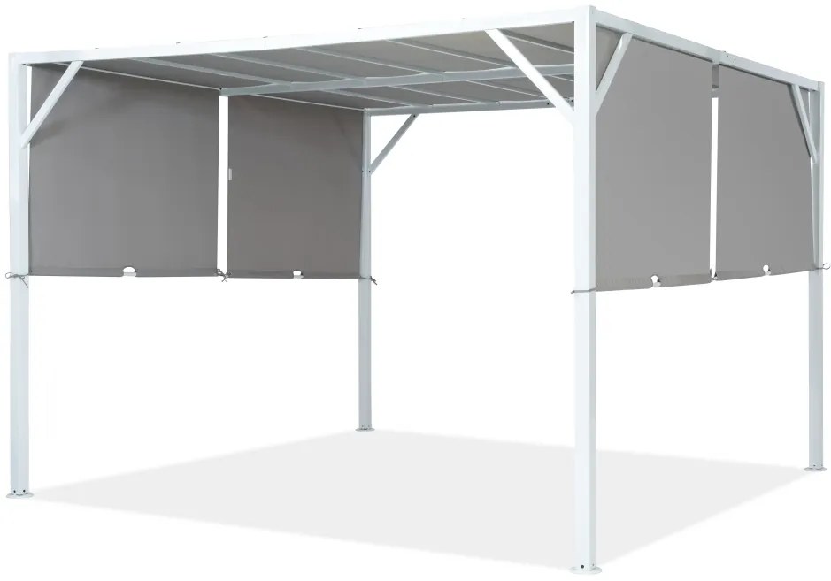 Metalen terraspergola Santorini 3 x 3 m wit-antraciet Garden Point