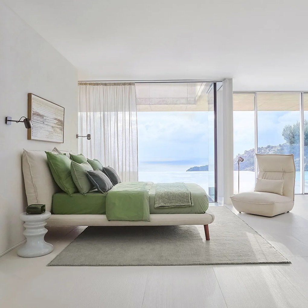 2-persoons bed van katoen en linnen, Aurore, ontwerp Emmanuel Gallina