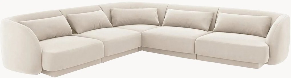Omkeerbare fluwelen hoekbank Tulum (5-zits)