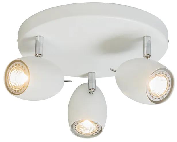 Design Spot / Opbouwspot / Plafondspot wit rond - Egg 3 Design, Industriele / Industrie / Industrial, Modern, Retro GU10 Binnenverlichting Lamp