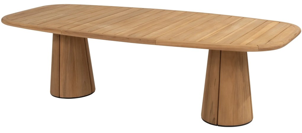 Capri barrel low dining tuintafel 240x110xH69 cm naturel teak 4 Seasons Outdoor