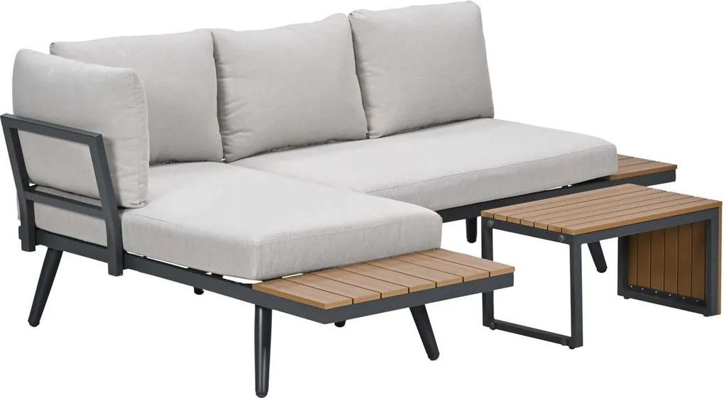 Garden Impressions Tibo loungeset 3-delig - donker grijs