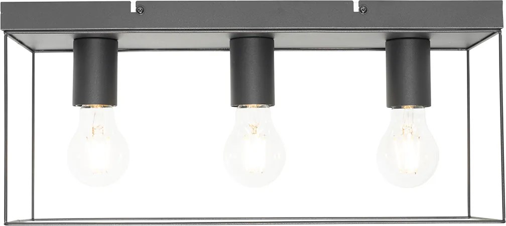 Minimalistische plafondlamp zwart 3-lichts - Kodi