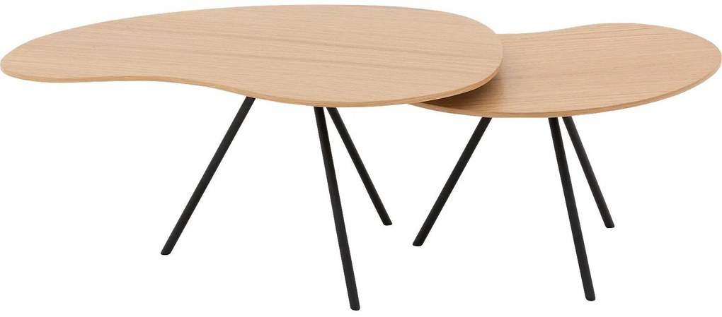 Goossens Salontafel Zyan organisch, hout eiken blank, modern design, 76 x 36 x 69 cm