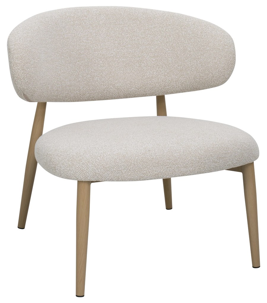 Fauteuil Eiken Met Creme Stof