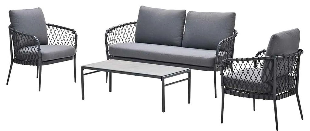 Garden Impressions Stella loungeset 4-delig - donker grijs