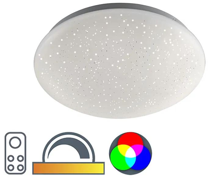 Moderne Plafonniere / Plafondlamp met dimmer wit met stereffect incl. LED - Bex Modern rond Binnenverlichting Lamp