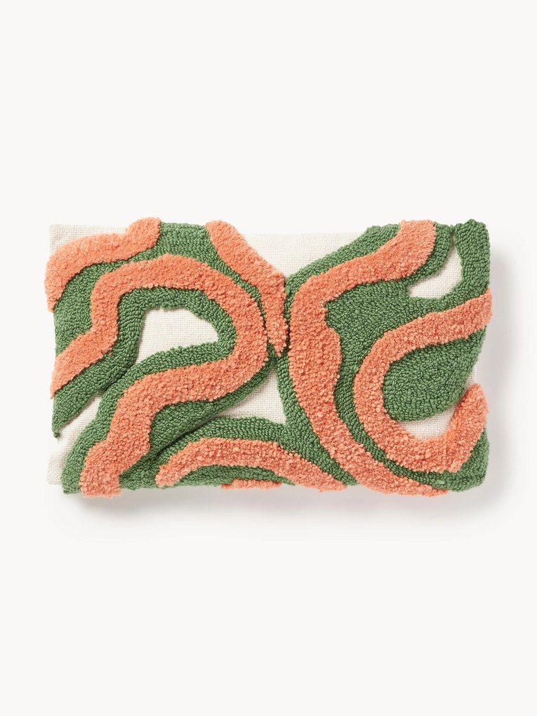 Handgetufte sierkussenhoes Jiri met getufte design