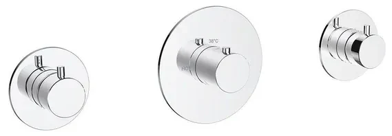 Wiesbaden Dreams afbouwdeel thermostatische douchekraan met 2 stopkranen chroom 29.8006