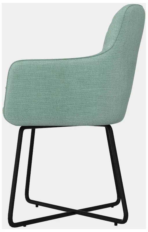 Eetkamerstoel - Arne - stof Bjorn grof geweven mint