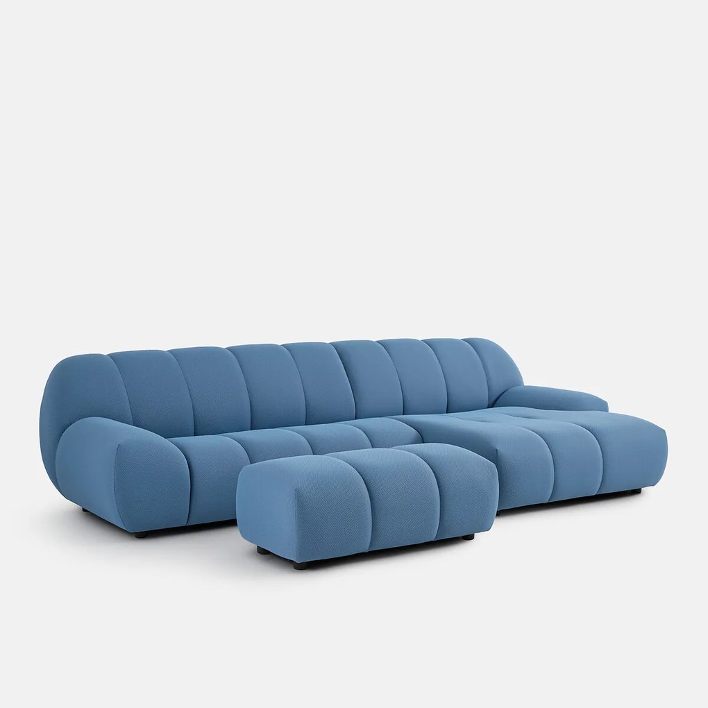 XL poef, in gewatteerde stof, lengte 109 cm, NURIA