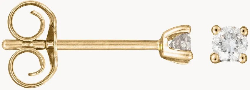 Geelgouden oorbellen Ma Puce met diamanten, 0.10 karaat