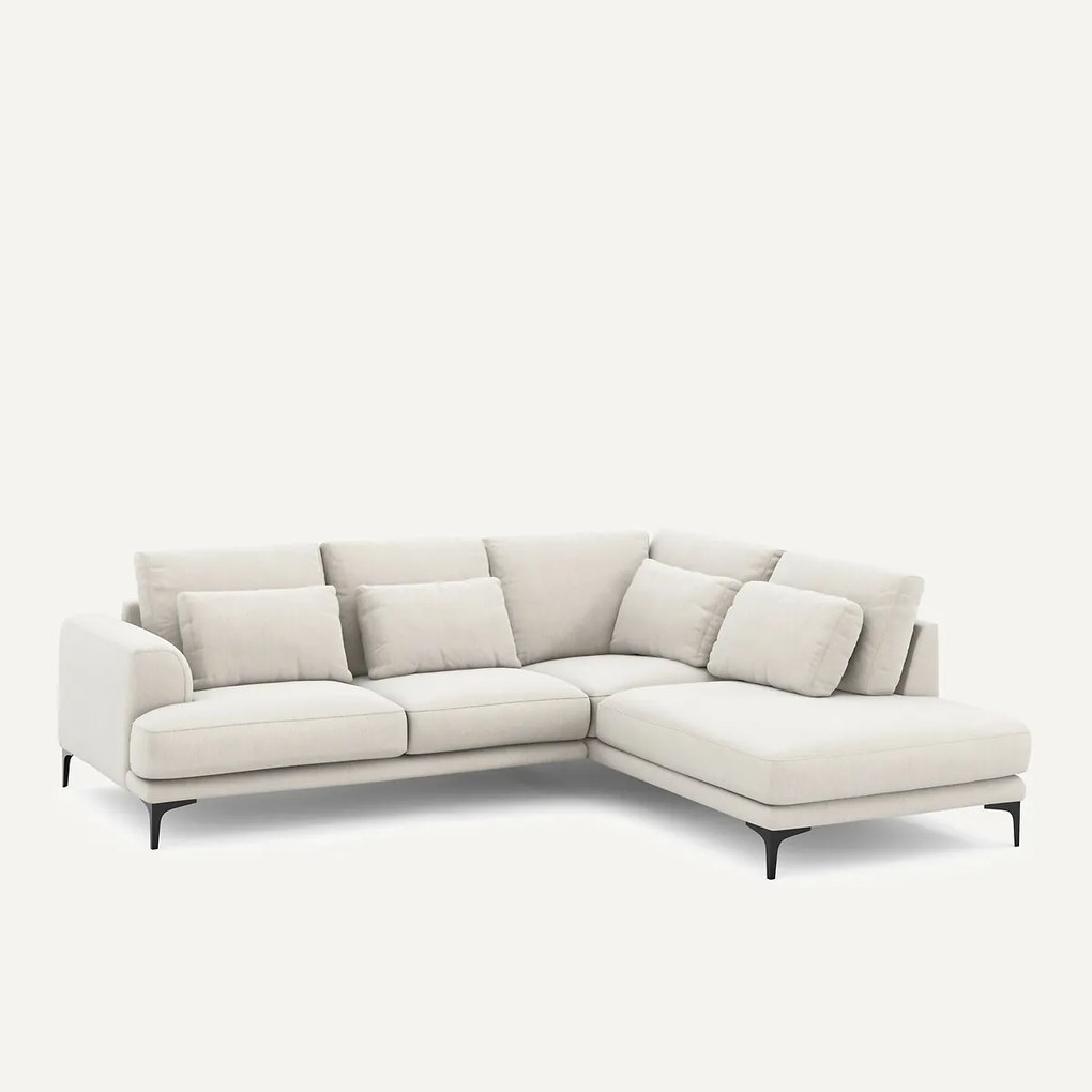 Hoekbank rechts in chenille fluweel, Marsile