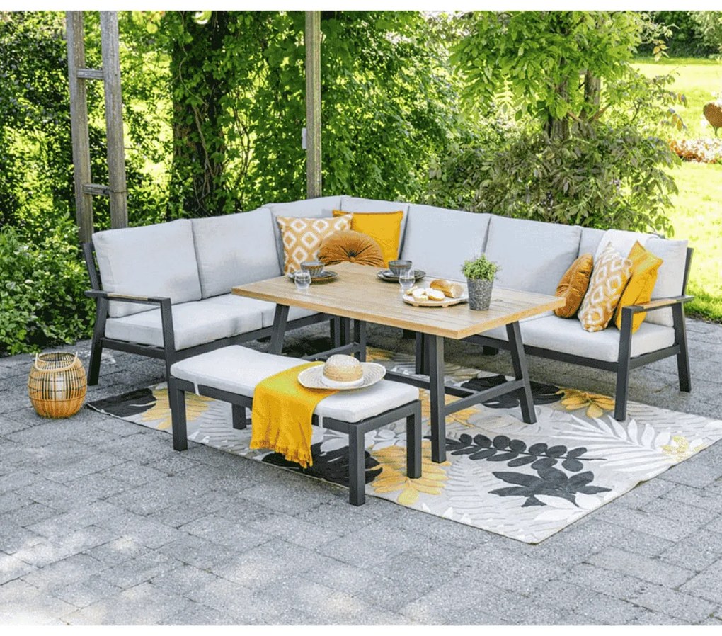 Garden Impressions Lissabon lounge dining set R 4-delig - valley sand