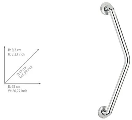 Wenko Secura veiligheidsgreep 135° 37x37cm chroom