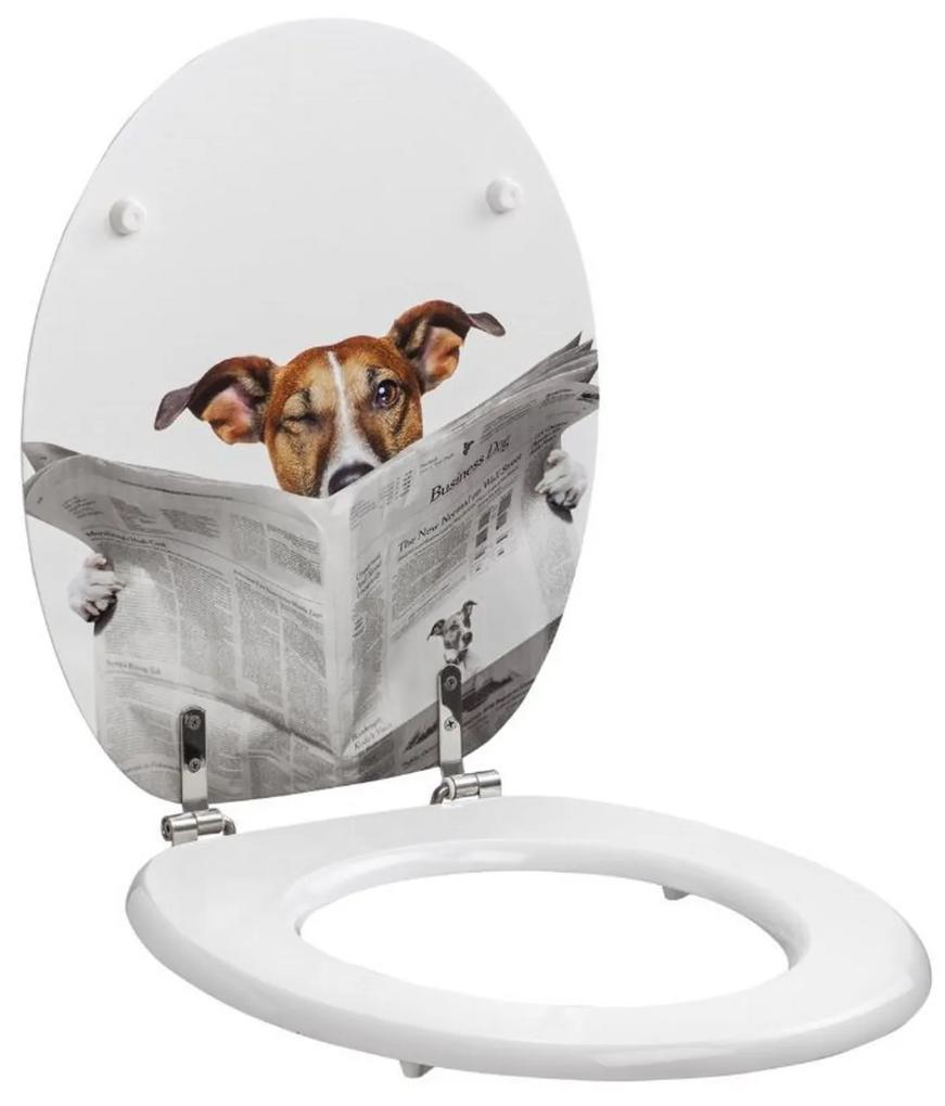 Toiletzitting Allibert Decor Business Dog 37,3x5,6x44,8 cm MDF Inox Scharnieren