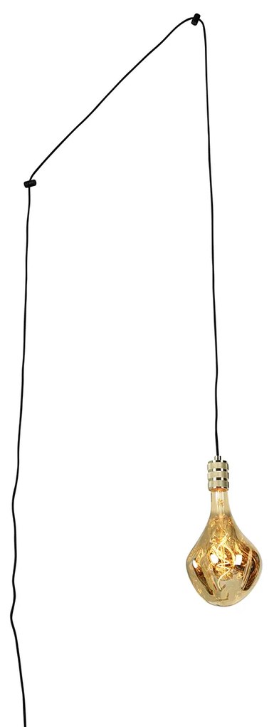 Moderne hanglamp goud met stekker incl. LED lamp dimbaar  - Cavalux