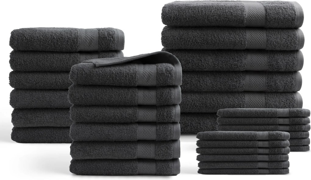 Handdoeken 30 delig set – Hotel Collectie – antraciet