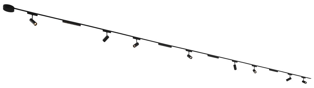 Railsysteem met 8 spots en 4 plafondlampen zwart 1-fase - Magnetic Gert Puntua
